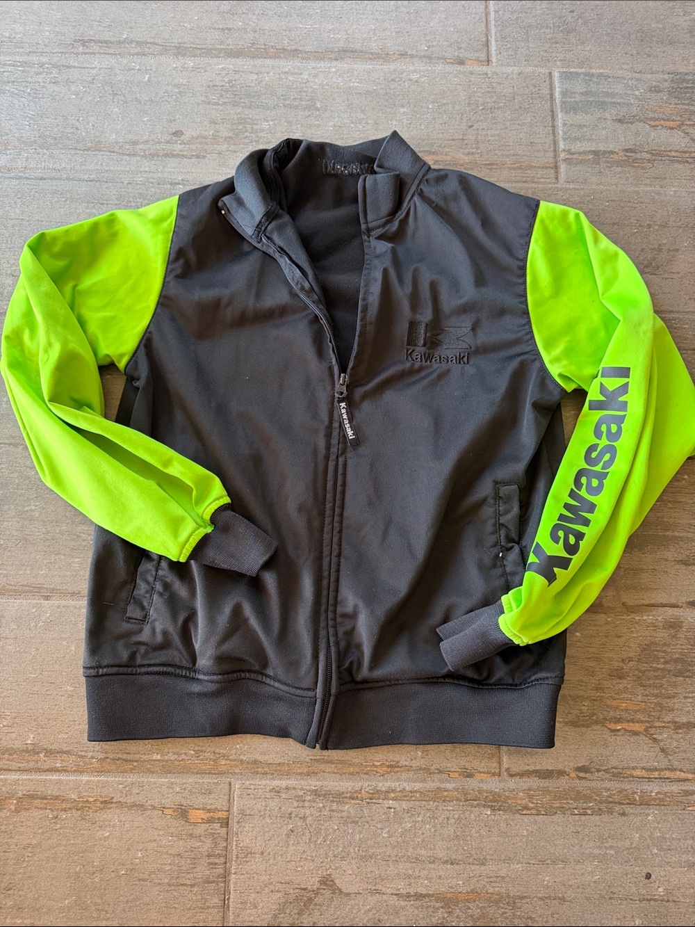 Kawasaki Men's Black & Neon Green Lightweight Jacket
